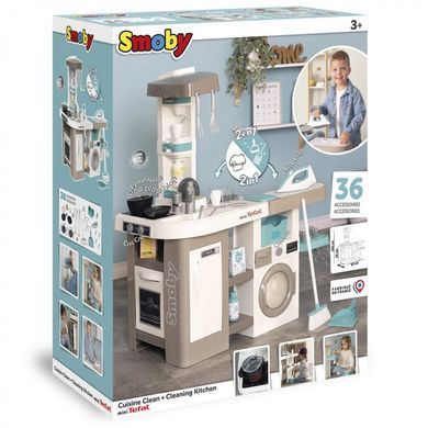 Інтерактивна кухня з пральною машинкою 2в1 mini Tefal Studio Smoby 311050 зі звуком