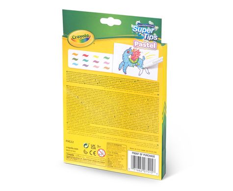 Набір фломастерів (12 шт) Super Tips Pastel Washable пастельні кольори Crayola 58-7515