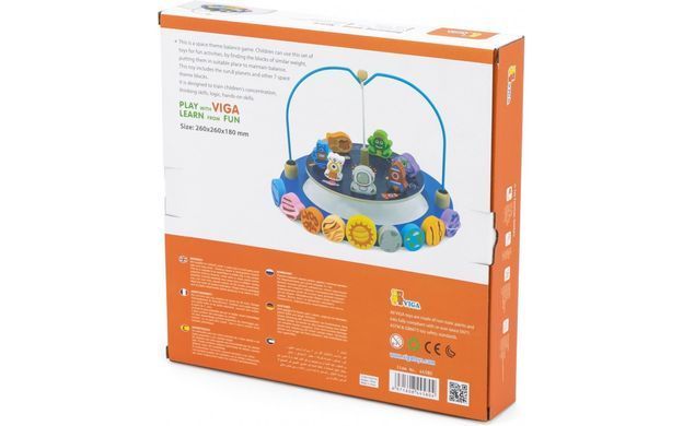 Настольная деревянная игра-балансир Космос Viga Toys Balancing Game Space 44580