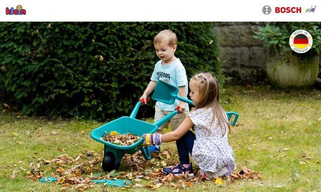 Игровой набор юного садовода с тачкой Bosch Mini Gardener Set Theo Klein 2752 с лопаткой, граблями, перчатками