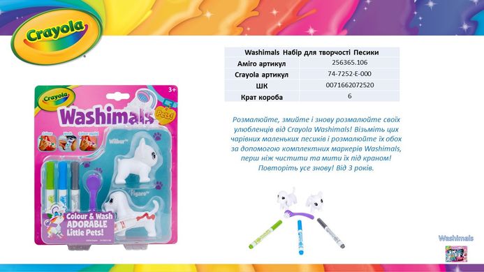 Уцінка Набір для творчості Washimals Pets Песики Crayola 256365.106