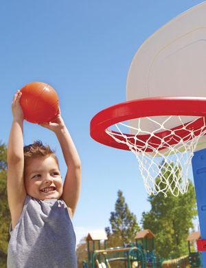 Дитяча складна баскетбольна стійка (76-121 см) з м'ячем TotSports Basketball Set Little Tikes 620836