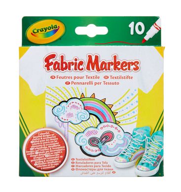 Уценка. Набор маркеров для рисования на ткани Fabric Markers (10 шт) Crayola 58-8633