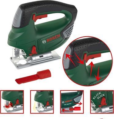 Детский электролобзик для дерева Bosch mini Jigsaw Theo Klein 8379 свет, звук