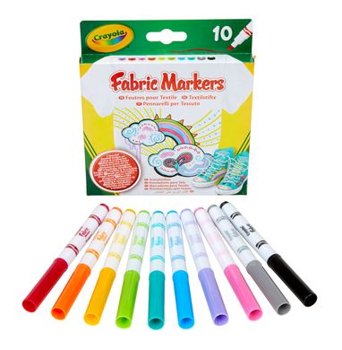 Уценка. Набор маркеров для рисования на ткани Fabric Markers (10 шт) Crayola 58-8633