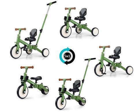 Складной трехколесный велосипед 5в1 Optimus Max Green Milly Mally MMOMX01GR
