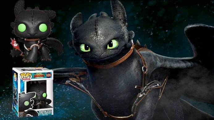 Вінілова фігурка Беззубик (#686) серія Як приборкати дракона Toothless Funko POP Movies 36355