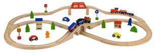 Игрушечная деревянная железная дорога (49 эл) Train Set Viga Toys 56304