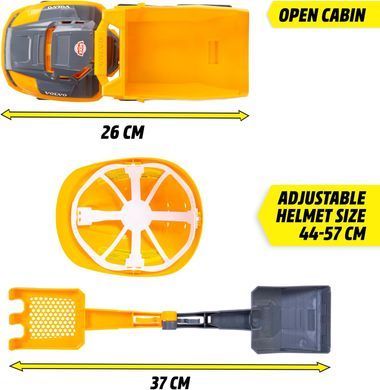 Ігровий набір Volvo Tough Hauler самоскид з каскою Dickie Toys 3729014