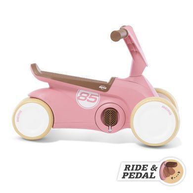 Дитячий велокарт-біговел 2в1 на педалях Berg GO2 Retro Pink 24.50.07.00 рожевий
