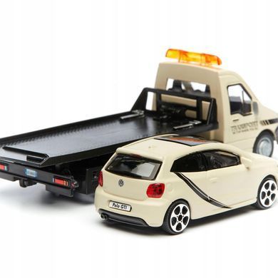 Металева машинка Bburago,Автоперевізник C Автомоделлю Vw Polo Gti Mark 5, 18-31403