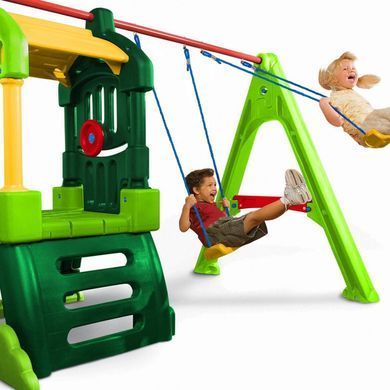 Дитячий ігровий майданчик з гіркою і гойдалками Clubhouse Swing Set Little Tikes 171093
