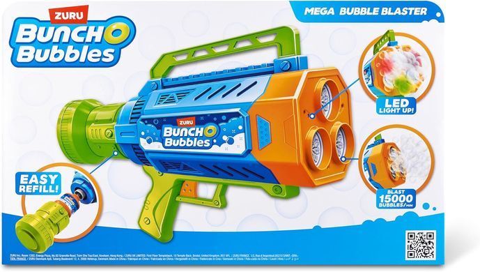 Уцінка Бластер з мильними бульбашками (3.7V, LED) Mega Bubble Blaster S1 Bunch O Bubbles Zuru 11349