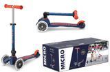 Складной трехколесный самокат Mini Micro Deluxe Foldable LED Navy Blue MMD196