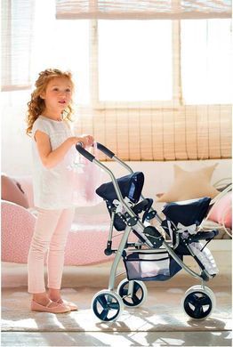 Складаний візок для ляльок близнюків 2 в 1 Carlota Collection La Nina 04212