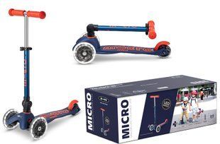Складаний триколісний самокат Mini Micro Deluxe Foldable LED Navy Blue MMD196