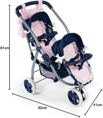 Складаний візок для ляльок близнюків 2 в 1 Carlota Collection La Nina 04212