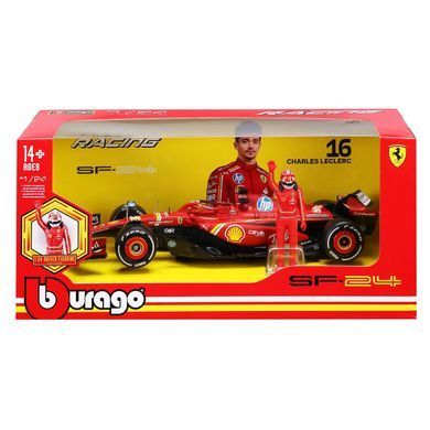 Металлическая машинка с фигуркой Ferrari SF-24 (2024) Bburago 18-26823 (1:24)