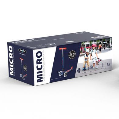 Детский трехколесный самокат (до 50 кг) Mini Micro Deluxe Foldable MMD196 LED от 2 лет