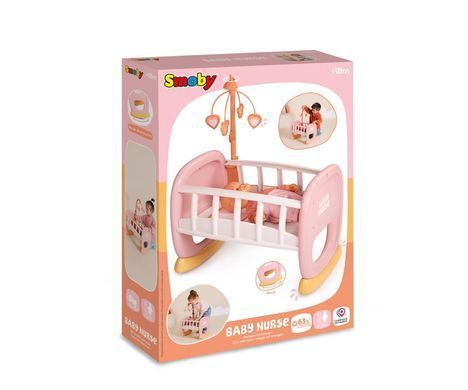 Колыбель с мобилем для пупса Baby Nurse Smoby 7600220390