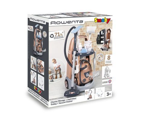 Візок для прибирания з пилососом із звуковим ефектом Rowenta Smoby 7600330325 зі звуком