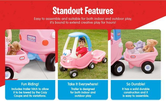 Рожевий причіп до машинки каталки Princess Cozy Coupe Trailer Little Tikes 621451