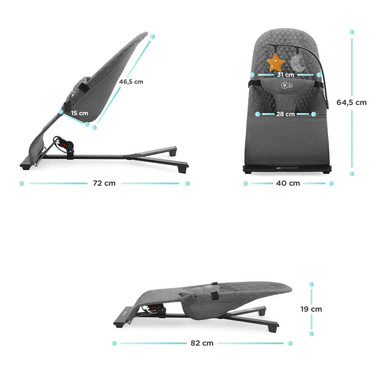 Шезлонг-качалка Kinderkraft Mimi KBMIMI00GRY0000 Grey