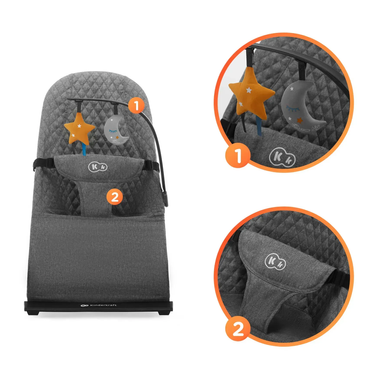 Шезлонг-качалка Kinderkraft Mimi KBMIMI00GRY0000 Grey