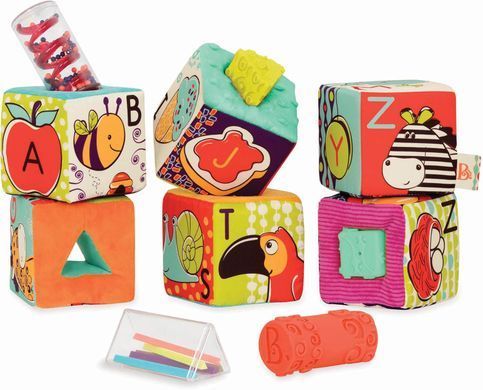 Развивающие мягкие Кубики-Сортеры aBc Block Party B. Toys Battat BX1661Z