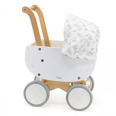 Деревянная коляска с люлькой для кукол Doll Pram Viga Toys 44719