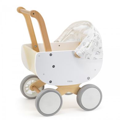 Деревянная коляска с люлькой для кукол Doll Pram Viga Toys 44719