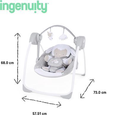 Детское кресло-качалка 2 в 1 Comfort 2 Go Cuddle Lamb Ingenuity Kids2 12184