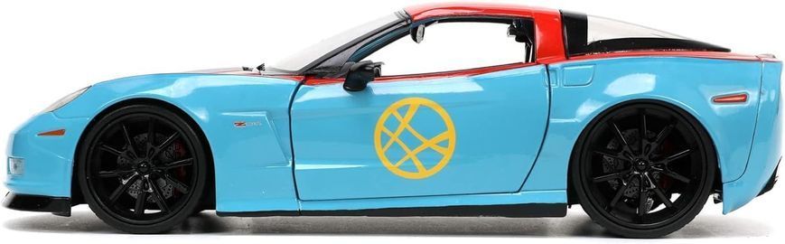 Металева машинка 1:24 Marvel 2006 Chevrolet Corvette Z06 з фігуркою Доктора Стренджа Jada 253225024