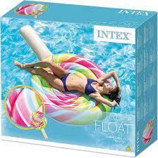 Пляжный надувной матрас Fashion Ride-On Радужный Леденец Intex 58753 (208 х 135 см)