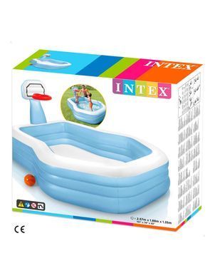 Сімейний надувний басейн Swim Center Shootin' Hoops Family Pool Intex 57183 з баскетбольним кошиком