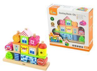 Дерев'яна пірамідка Містечко Stacking Blocks City Viga Toys 50043
