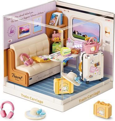 Конструктор-румбокс Mini House серии Интерьер Мини &ndash; Купе поезда Fairy Care Dreamy Bay-Scene 8036