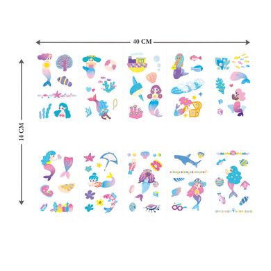 Дитячий набір наклейок на тіло та нігті Avenir NA218204 Русалки (260шт)