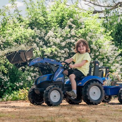 Педальний трактор з причепом та ковшем New Holland Blue Falk Toys 3090M від 3 років