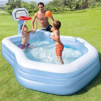 Сімейний надувний басейн Swim Center Shootin' Hoops Family Pool Intex 57183 з баскетбольним кошиком