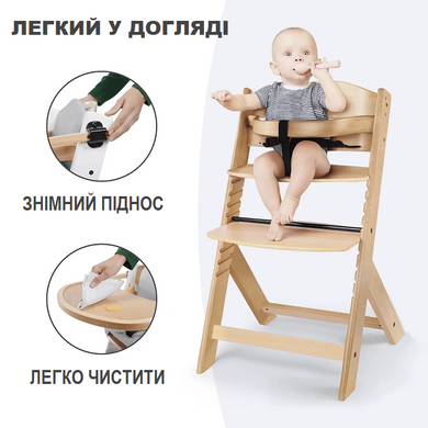 Стульчик для кормления Kinderkraft Enock Gray Wood KKKENOCGRY0000