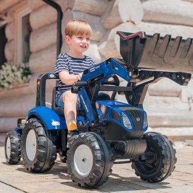 Педальний трактор з причепом та ковшем New Holland Blue Falk Toys 3090M від 3 років