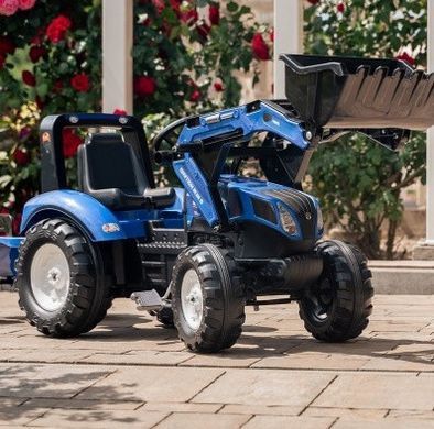 Педальний трактор з причепом та ковшем New Holland Blue Falk Toys 3090M від 3 років