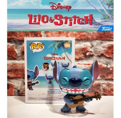 Уцінка вінілова фігурка Стіч з укулеле Disney Lilo and Stitch (№1044) Stitch with Ukulele Funko Pop! 55615