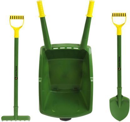 Ігровий набір юного садівника з тачкою John Deere Kids Wheelbarrow Set Theo Klein 3952 з лопаткою, граблями