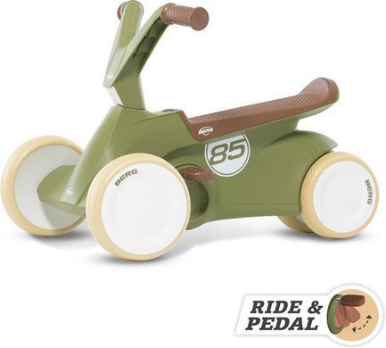 Дитячий біговел-велокарт на педалях 2в1 Berg GO2 Retro Green 24.50.08.00 зелений
