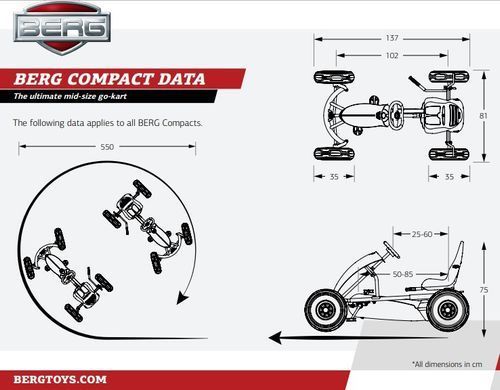 Детский велокарт Compact Sport BFR Blue Berg 07.30.01.01 от 5 до 12 лет
