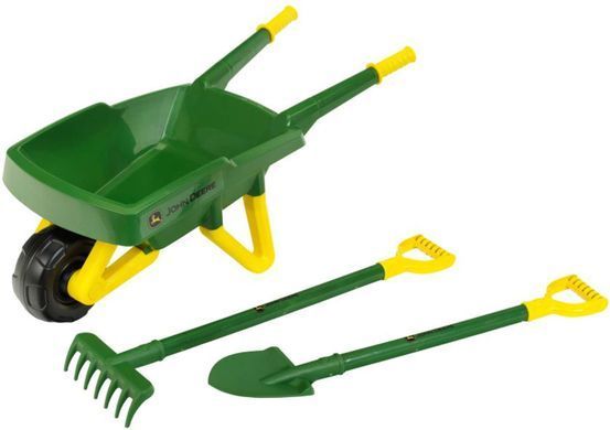 Ігровий набір юного садівника з тачкою John Deere Kids Wheelbarrow Set Theo Klein 3952 з лопаткою, граблями