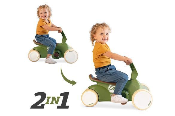 Дитячий біговел-велокарт на педалях 2в1 Berg GO2 Retro Green 24.50.08.00 зелений
