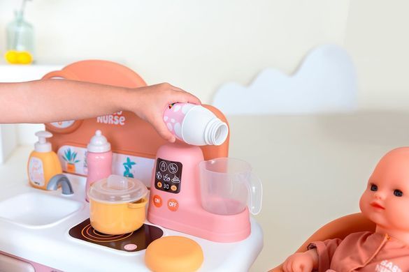 Кухня для малыша Беби Ньорс Терракотовая пудра со стулом Smoby Baby Nurse Kitchen and High chair 7600220503